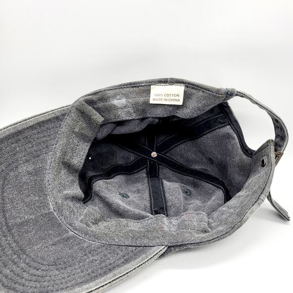 Household Grey Embroidered 100% Cotton Adjustable Baseball Cap Unisex One Size - Picture 6 of 6